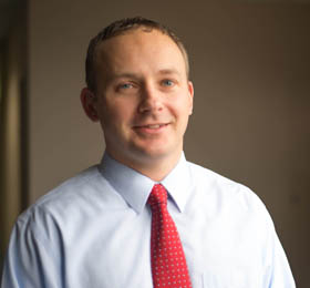 Pictured is M.B.A. alumnus Kevin Beckovich, a prevention/intervention supervisor at Pittsburgh Mercy Health System. | Photo by Chris Rolinson