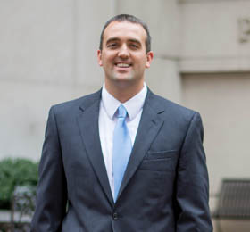 Pictured is business management and M.B.A. alumnus Nicholas Colasante. | Photo by Connor Mulvaney