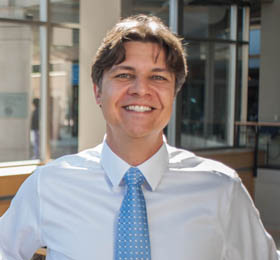 Pictured is Thomas Rudnicki, a 2010 M.B.A. alumnus and senior systems analyst for Magee-Womens Hospital of UPMC. | Photo by Chris Rolinson