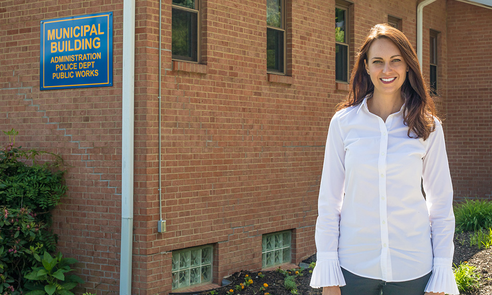 Pictured is organizational leadership alumna Nina Belcastro. Photo by Hannah Johnston