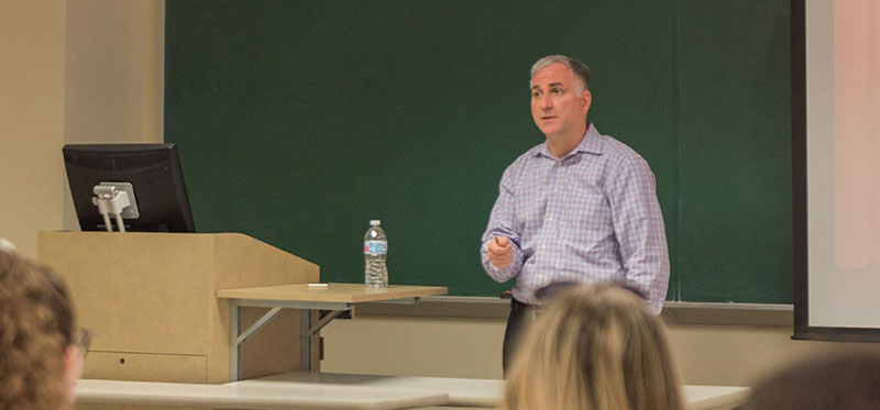 Pictured is Steve Tanzilli, J.D., teaching. Photo by Nick Koehler.