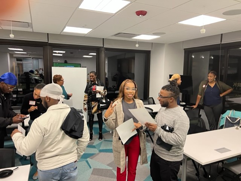 Point Park students, faculty, staff and regional professionals gathered at the Michael P. Pitterich Sales & Innovation Center for a networking reception hosted by Rising Brothers and Sisters. Submitted photo.