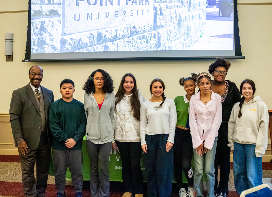 Students at a Rising Brothers and Sisters event at Point Park University on Oct. 23, 2025.