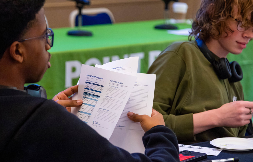 Students at a Rising Brothers and Sisters event at Point Park University on Oct. 23, 2025.