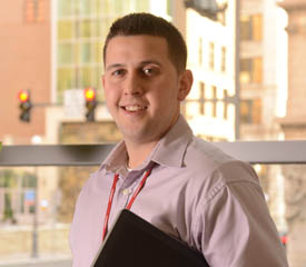 Pictured is M.B.A. and SAEM alumnus Dennis DiPasquale, an account executive for Expedient Data Centers. | Photo by Jim Judkis
