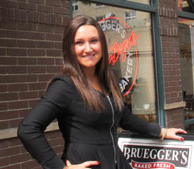 Pictured is Kelsey Williams, a 2011 SAEM alumna and marketing manager for Bruegger's. | Photo by Amanda Dabbs