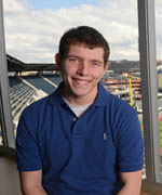 Pictured is SAEM major and intern for the Pittsburgh Pirates, Evan Schall. | Photo by Jim Judkis
