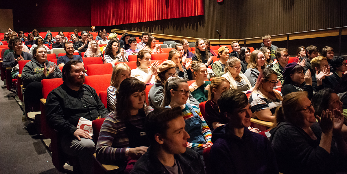 Pictured is the crowd at the "Conversations with Coco" event.