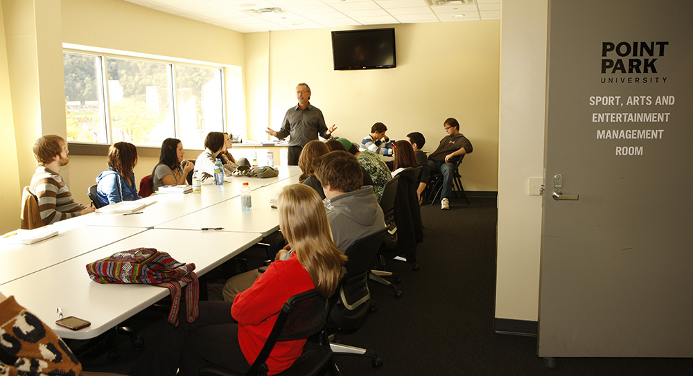 Pictured is Professor Ed Traversari at the SAEM classroom at Stage AE.