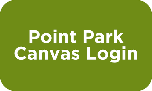 A Button to login on Canvas for Point Park students, faculty and staff. The button is green with the text Point Park Canvas Login