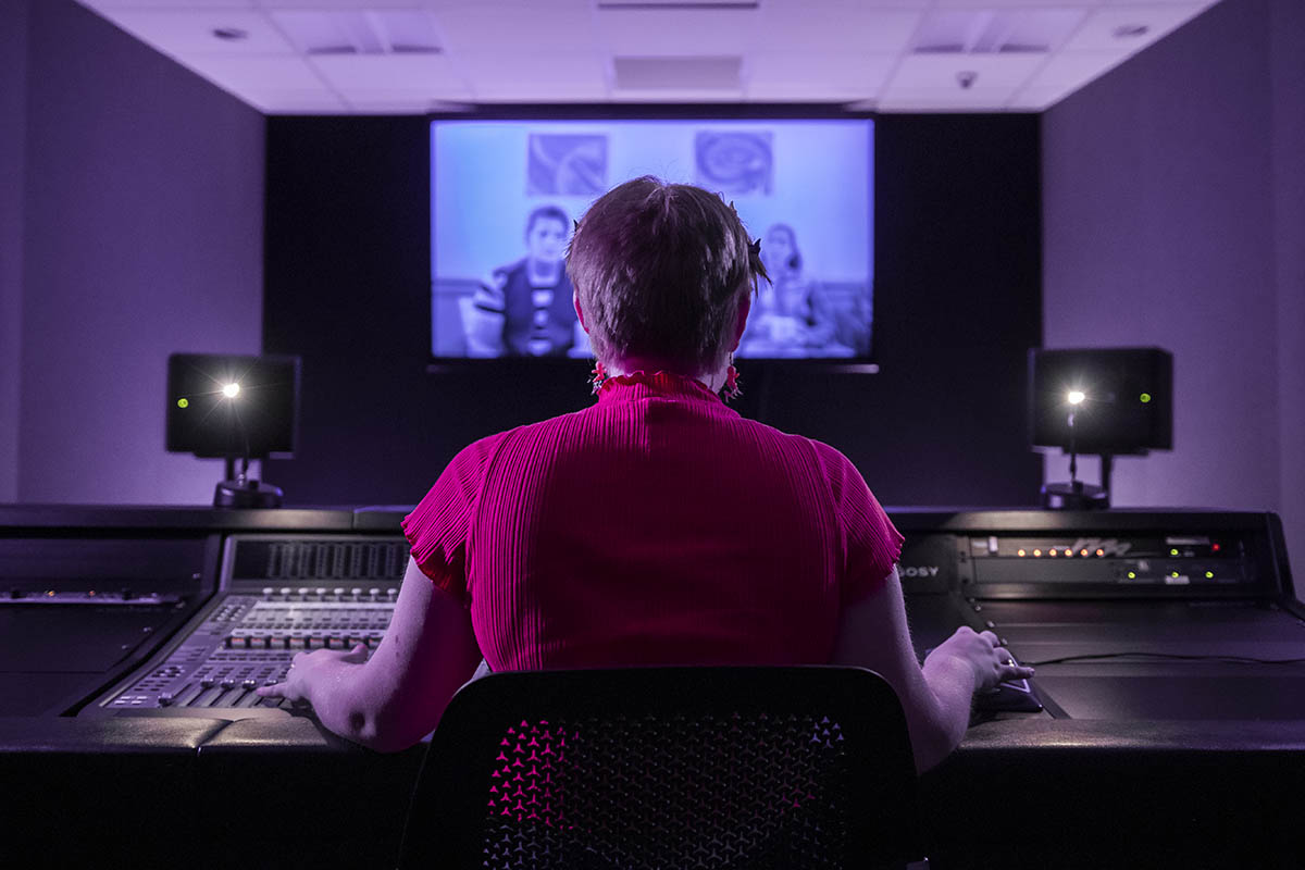 Pictured is a Point Park cinema arts student. 