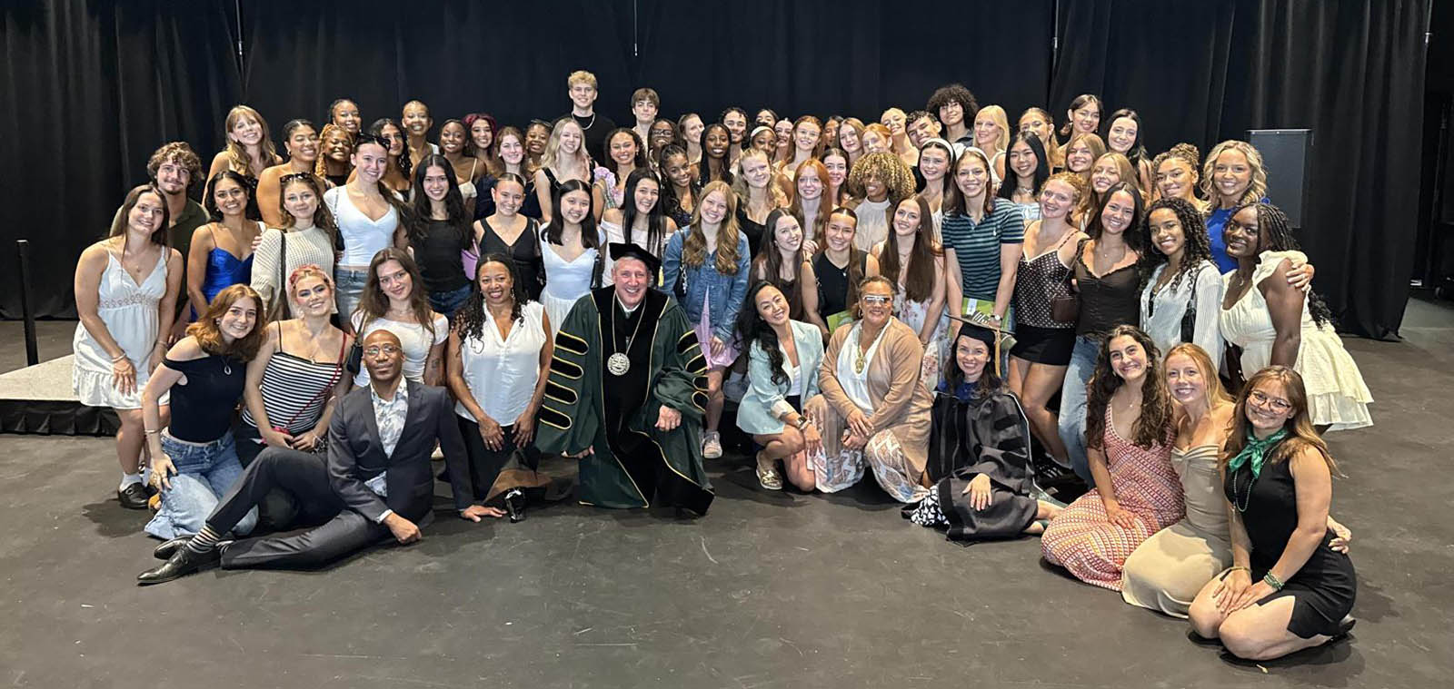 The freshman class with President Chris Brussalis. 