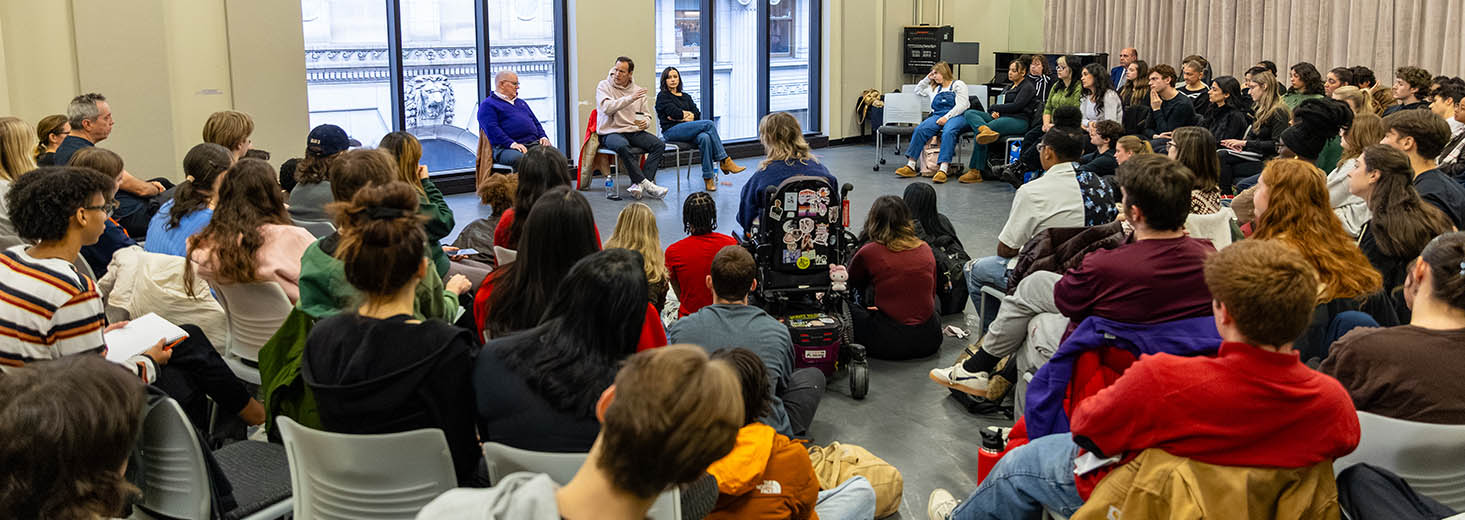 Award-winning actor and filmmaker Patrick Wilson and acclaimed actress and author Dagmara Dominczyk shared life lessons, artistic insights  and heartfelt encouragement with students. Photo | Paul Koontz