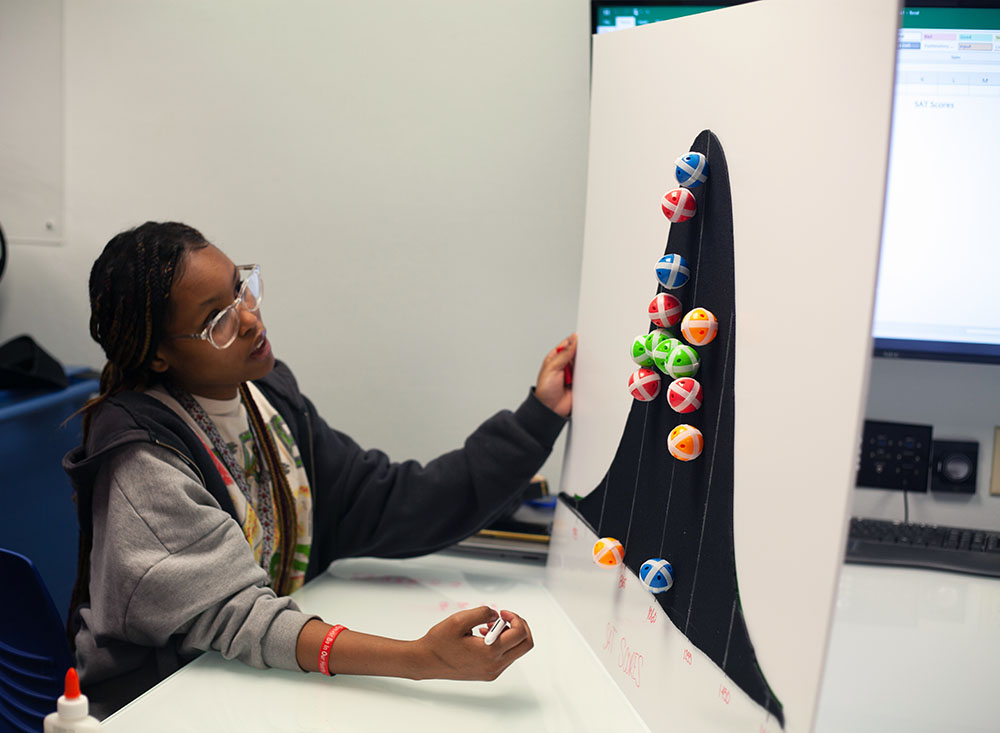 Pictured is a student working on a project in the Matt's Maker Space Lab. Photo by Natalie Caine.