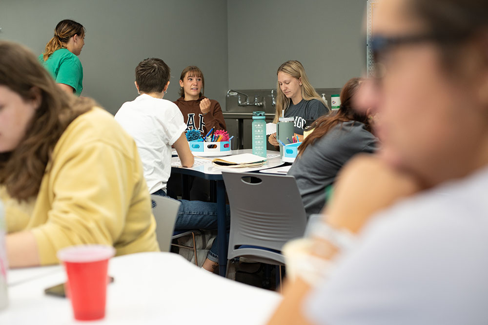 Pictured are students working in Matt's Maker Space Too. File photo.