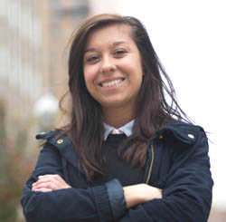 Pictured is psychology student Calla Kainaroi, volunteer for the Pittsburgh Action Against Rape organization. | Photo by Chris Rolinson