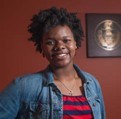 Pictured is Carlene Morgan, global cultural studies student and intern for the Allegheny County Department of Economic Development. | Photo by Chris Rolinson