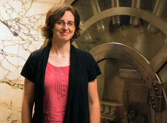 Pictured is Jehnie Burns, Ph.D., assistant professor of history