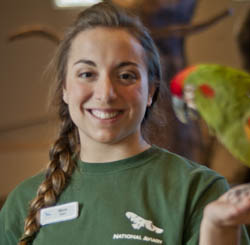 Pictured is biological sciences major and National Aviary intern Maria Fusco.