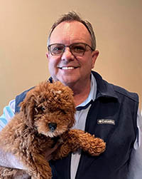 Pictured is Robert Meyers and his dog, Waffles. 