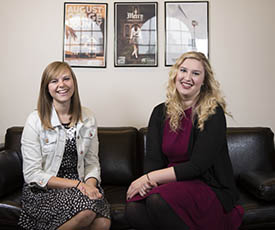 Pictured are School of Communication alumnae Abby Mathieu and Katy Albert.