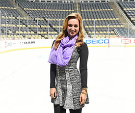 Pictured is School of Communication alumna Celina Pompeani.