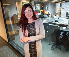 Pictured is School of Communication alumna Kayla Seybert.