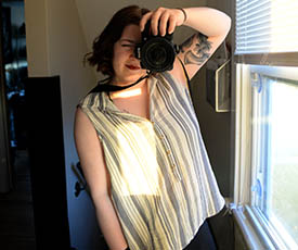 A self-portrait of Lindsey Palmer.
