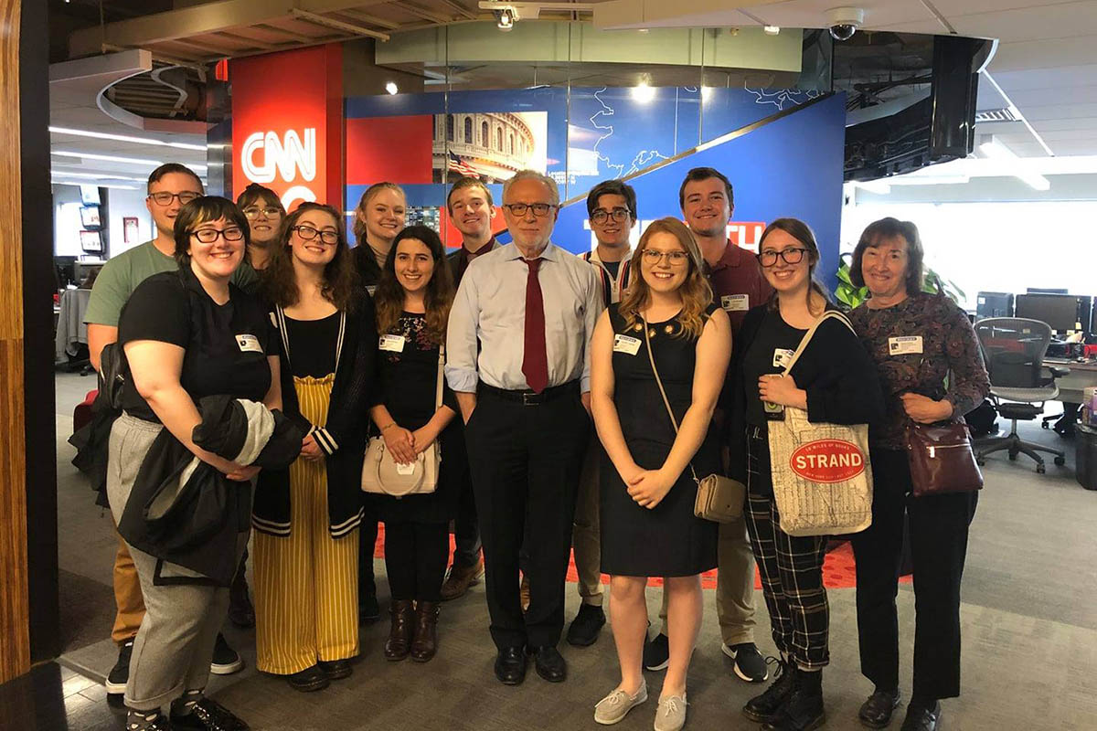 Honors students with Wolf Blitzer, CNN's lead political anchor, at CNN in Washington, D.C.