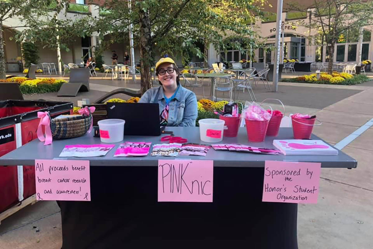 Honors Program students sponsored "Pink Feet," a series of events to increase awareness and raise money for breast cancer research - specifically for Susan G. Komen Pittsburgh.