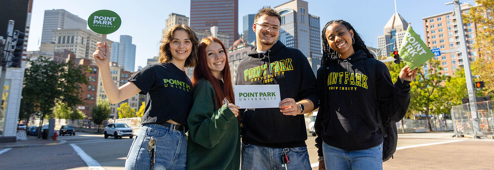 Point Park students in Downtown Pittsburgh. Photo | Paul Koontz