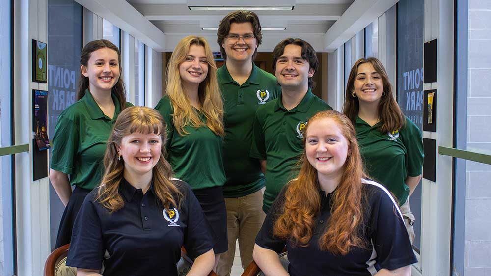 Pictured are this years Pioneer Ambassador Leadership Team on the skybridge.
