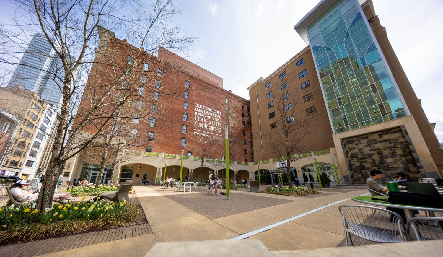 A photo of Point Park University's campus. Photo by Paul Koontz.