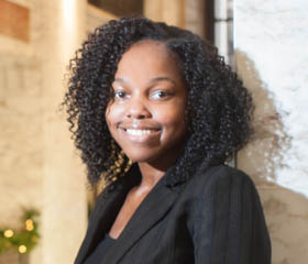Pictured is M.B.A. alumna and credit analyst for Koppers, Inc., Ericka Watkins. | Photo by Chris Rolinson