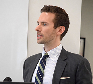 Pictured is Assistant Professor of Physics Brendan Mullan, Ph.D., in 2017. | Photo by Gracey Eavns