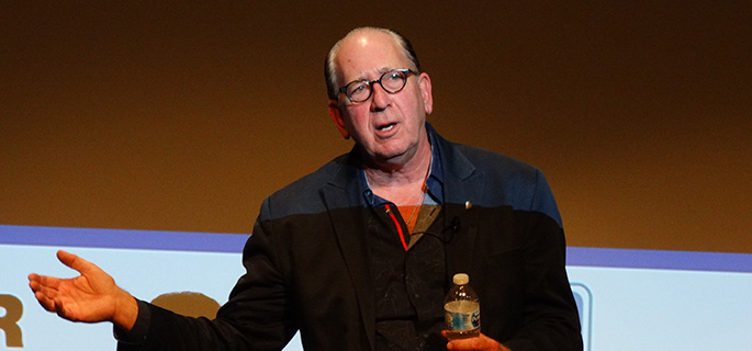 Pictured is John Esposito, president and CEO of Warner Music Nashville, speaking at Point Park University. | Photo by David Rowell, M.F.A.