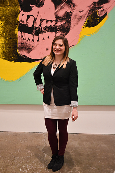 Pictured is SAEM alumna and M.B.A. student Lena Tavoletti, administrative and financial coordinator for The Andy Warhol Museum. | Photo by Brandy Richey