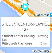 Thumbnail shows a screenshot of the shuttle tracking map, with the Student Center/Playhouse shuttle route displayed.