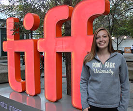 Pictured is Kelsey Myers at the Toronto International Film Festival. Submitted photo