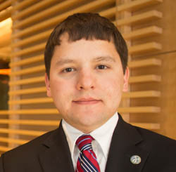 Pictured is Andrew LeDonne, 2015 Point Park Outstanding Student Leader and alumnus of the intelligence and national security program. | Photo by John Altdorfer