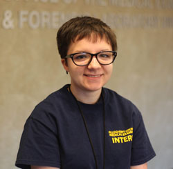 Pictured is Leanna Brooks, forensic science and biology double major and autopsy/investigations intern for the Allegheny County Medical Examiner's Office. | Photo by Olivia Ruk