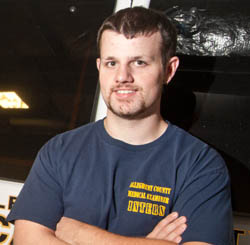 Pictured is forensic sciences major Matt Coleman.