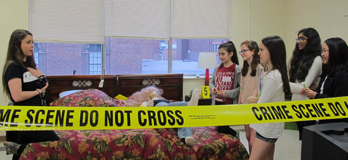 Pictured are students from Boyce Middle School in Point Park's CSI House. | Photo by Amanda Dabbs
