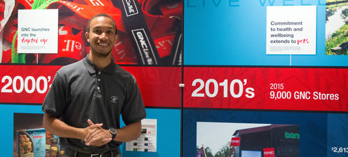 Pictured is Brian Smith, a psychology major, transfer student and intern for GNC. | Photo by Victoria A. Mikula