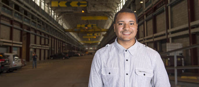 Pictured is Colston Cooper, a 2015 civil engineering technology alumnus and engineering technician for Murray Associates. | Photo by Chris Rolinson