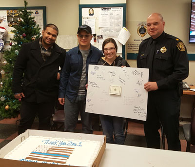 Pictured are Point Park Criminal Justice Club members with Pittsburgh Police Zone 1 Commander Christopher Ragland. | Photo submitted by Sean Elliott Martin