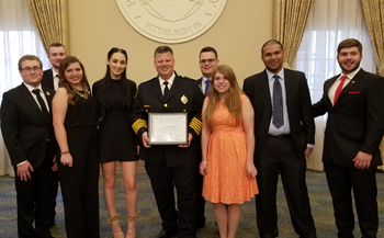 Pictured are members of the Criminal Justice Club at the 2017 dinner honoring Pittsburgh Police Chief Scott Schubert. | Photo by Kaylee Kearns