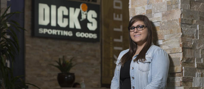 Pictured is Haleigh Kopinski, a 2015 English/Creative Writing alumna and online content provider for Dick's Sporting Goods. | Photo by Chris Rolinson