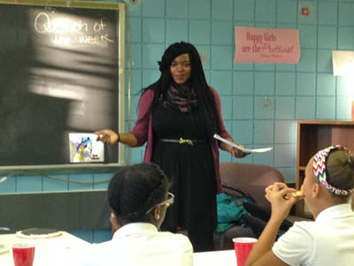 Pictured is Leatra Tate, M.A. clinical-community psychology alumna, Ph.D. in community engagement student and girl talk coordinator for Pittsburgh AIDS Task Force. | Photo by Cait Barton