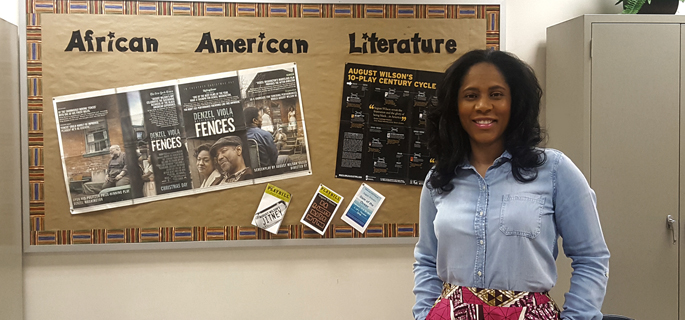 Pictured is Lisa Pickett, Point Park Ed.D. doctoral student and English department director at Pittsburgh CAPA. | Photo by Daniel Kelly